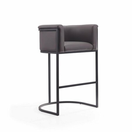 CELEBRACION Cosmopolitan Pebble & Black Metal Barstool 37.8 x 23.7 x 21 in. CE1850639